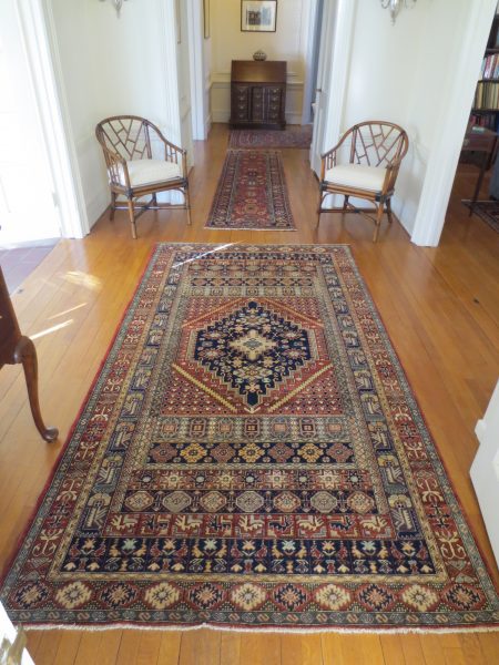 Afghan Berber in Entryway & Afghan Heriz in Hallway