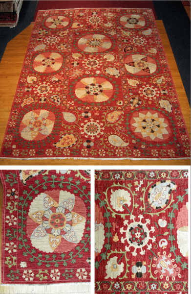 #36703    Afghan Suzani   9 x 12,3