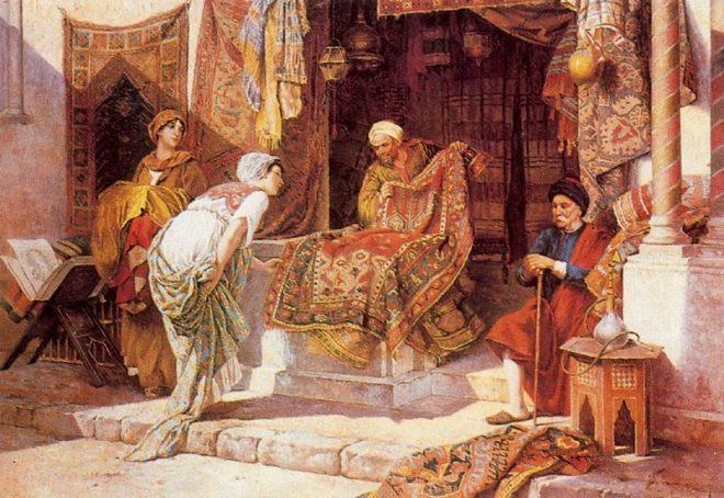 Francesco Ballesio (Italian Painter, 1860-1923) –  At the Bazar 2 
