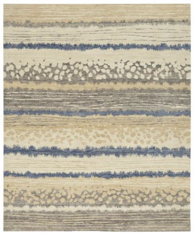 Tibetan Vadose Beige/Ivory/Blue/Gray Wool Rug
