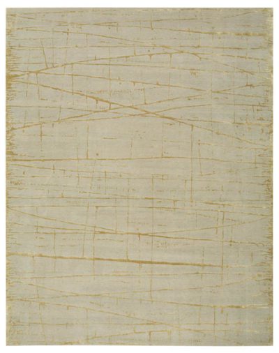 Tibetan Frequency Green Wool and Silk Rug