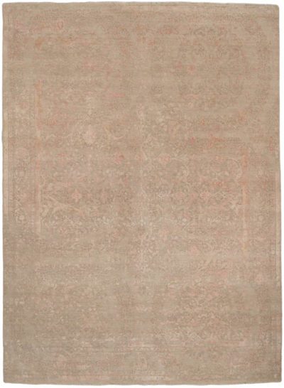 Heirloom Transitional Fine Wool and Silk Ivory/Pink Rug