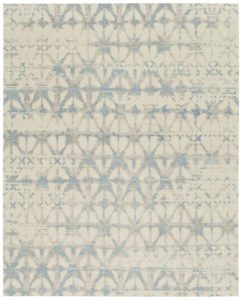 KAN113B-Tibetan_Starburst_Ivory_Blue_Gray_Wool_Rug-Nepal