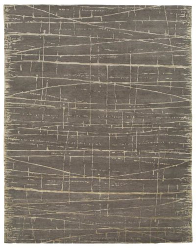Tibetan Frequency Gray Wool and Silk Rug