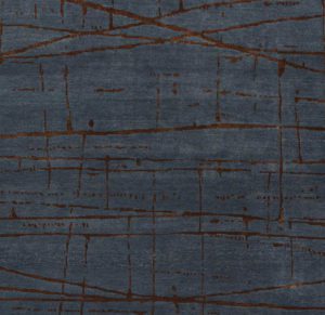 KAN116D-Tibetan_Frequency_Blue_Wool_Silk_Rug-Nepal-Center