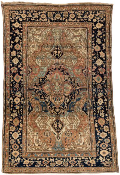 Antique Persian Mohtashem Keshan Rug