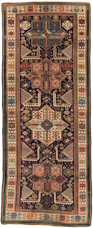 Antique Akstafa Runner Rug