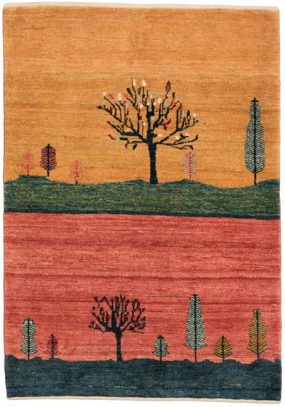 Ultimate Persian Gabbeh Folk Life Wool Rug