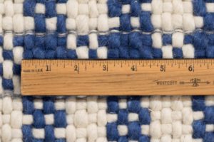 38557-EWV102B-Essential_Woven_Checkers_White_Blue_Wool_Rug-2'0''x2'0''-India-5