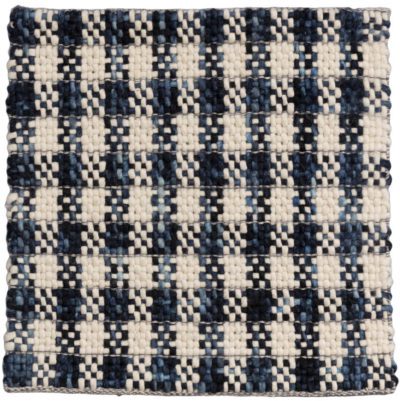 Essential Woven Checkers White/Blue/Navy Wool Rug