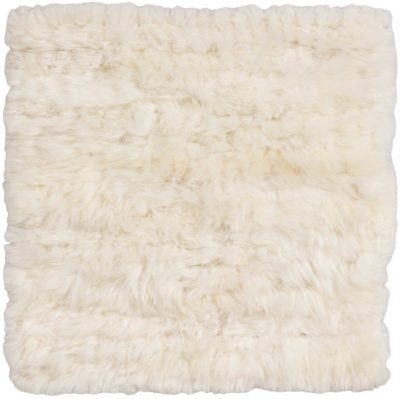 Essential Woven Fur Ivory Wool Rug