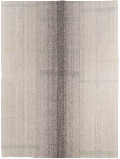 Persian Flat Weave Modern White and Black Cotton and Wool Rug