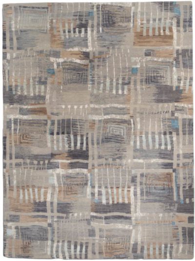 modern wool and silk rug