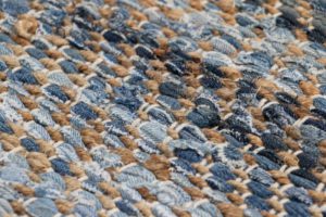 modern fiber and denim rug