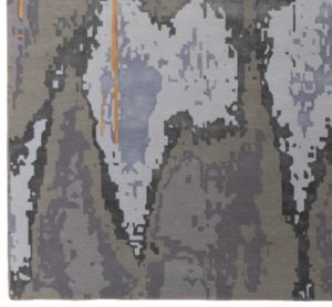 Modern Tibetan wool and silk rug