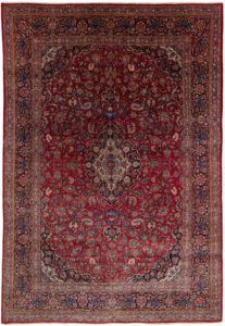 semi-antique persian kashan rug
