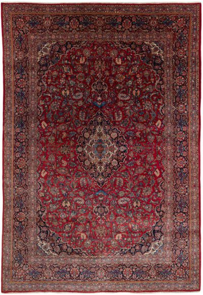 semi-antique persian kashan rug