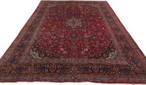 semi-antique persian kashan rug