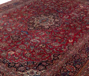 semi-antique persian kashan rug