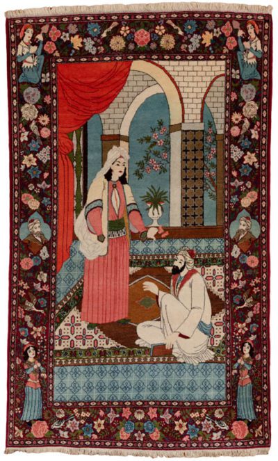 kashan pictorial rug