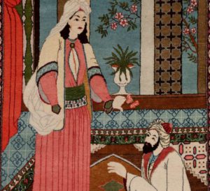 kashan pictorial rug