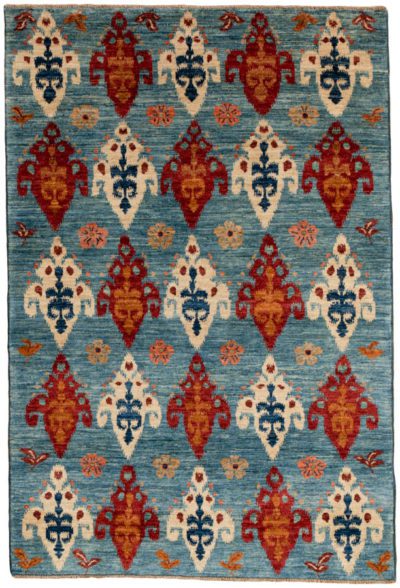 ikat contemporary wool rug