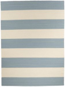 blue stripe flatweave rug