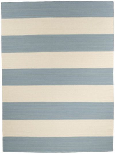 blue stripe flatweave rug