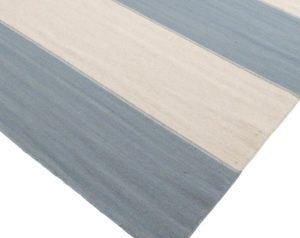blue stripe flatweave rug