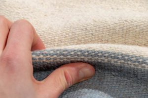 blue stripe flatweave rug