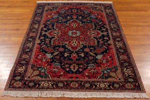 antique serapi wool rug