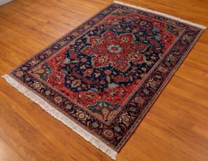 antique serapi wool rug