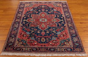 antique serapi wool rug