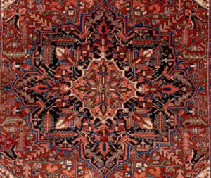 semi-antique persian heriz rug