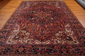 semi-antique persian heriz rug