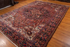 semi-antique persian heriz rug