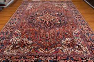 semi-antique persian heriz rug
