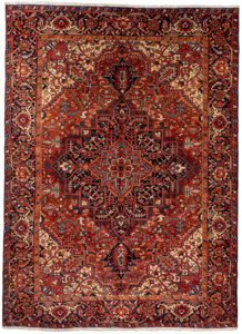 semi-antique persian heriz rug