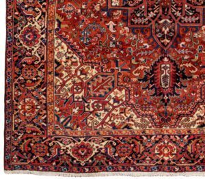 semi-antique persian heriz rug