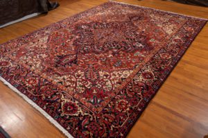 semi-antique persian heriz rug
