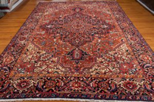 semi-antique persian heriz rug