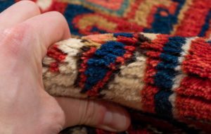 semi-antique persian heriz rug