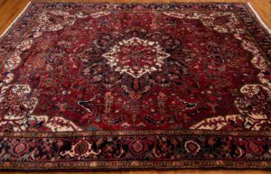 semi-antique persian heriz rug