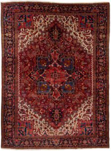 semi-antique persian heriz rug