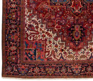 semi-antique persian heriz rug