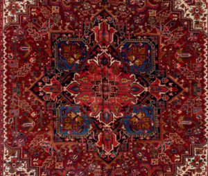 semi-antique persian heriz rug