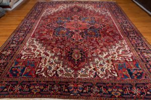 semi-antique persian heriz rug