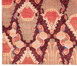 ikat aubergine wool rug