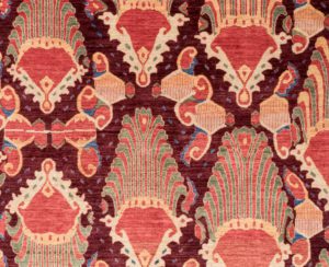 ikat aubergine wool rug