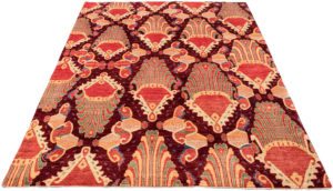 ikat aubergine wool rug